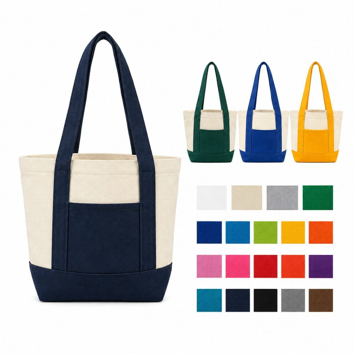 Custom 12 oz Canvas Tote Bag with Front Pocket