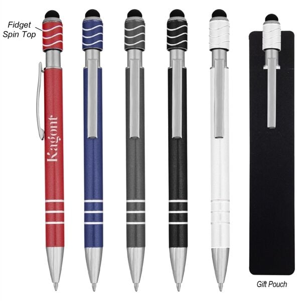 Branded Spin Top Pen Fidget & Stylus