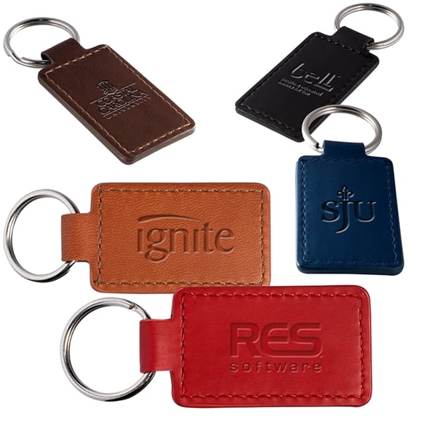 Leeman Tuscany PU Leather Rectangle Keychain