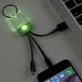 3-In-1 Clear View Light Up Cable Key Ring