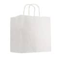 Kraft Paper White Shopping Bag - 10" x 10"