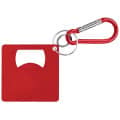 Large Square Shaped Bottle Opener with Carabiner