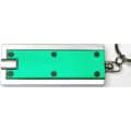 Slim rectangular flash light with swivel key chain