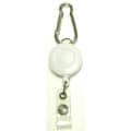 Round retractable badge holder with carabiner