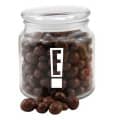 Chocolate Covered Peanuts in a Glass Jar with Lid