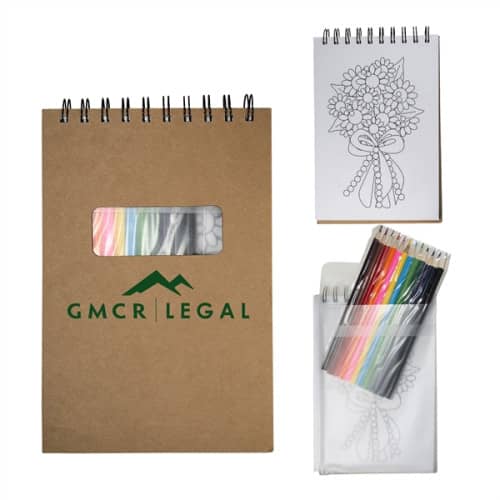 Notebook with Colored Pencils