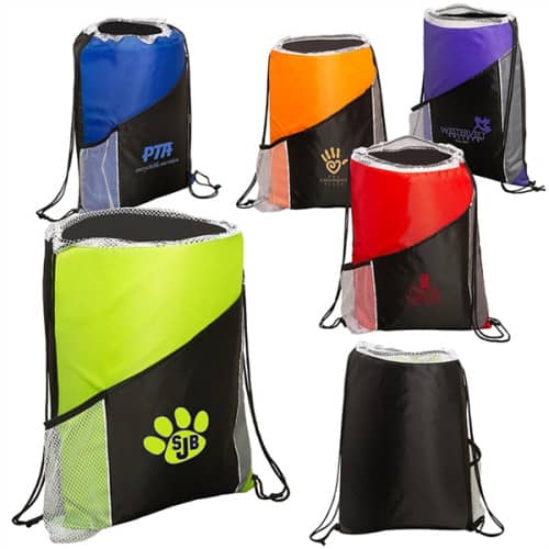 Sprint Angled Drawstring Sports Pack with Pockets
