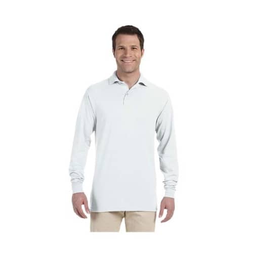 Jerzees® Adult 5.6 oz. SpotShield™ Long-Sleeve Polo - White