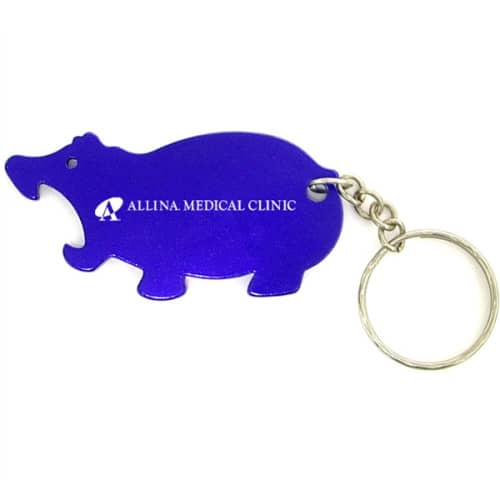 Hippo shape bottle opener key chain