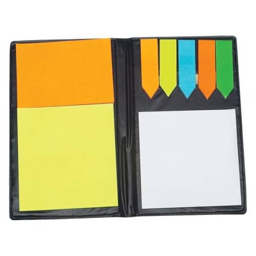 Leather Look Padfolio With Sticky Notes & Flags
