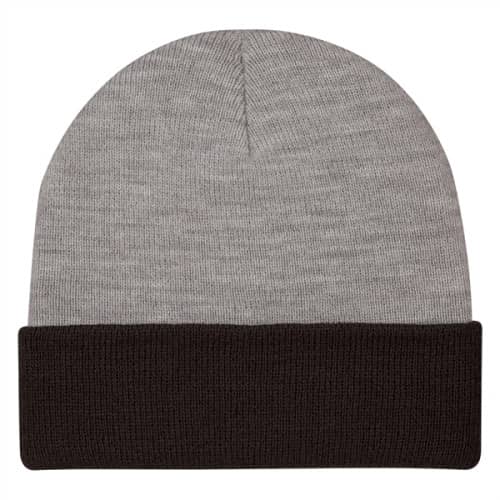 Two-Tone Knit Beanie With Cuff