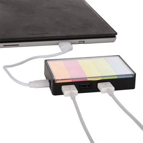 3-Port USB Hub With Sticky Flags