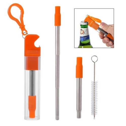 Straw Kit With Bottle Opener