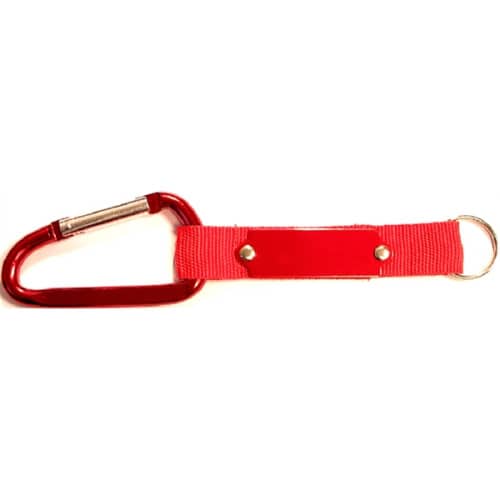 Carabiner with Strap and Metal Plate