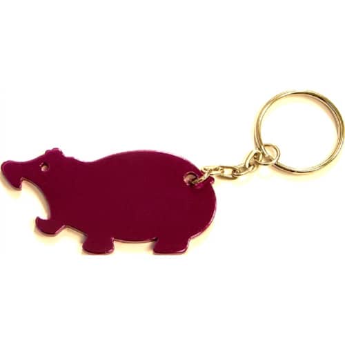 Hippo shape bottle opener key chain