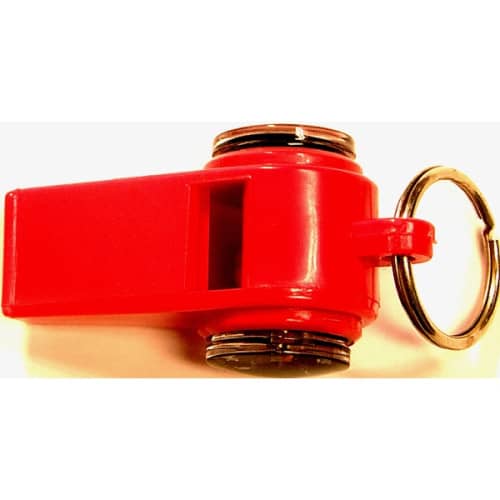 Whistle with compass thermometer key chain