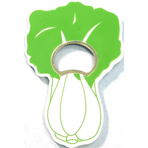 Jumbo size cabbage shape magnetic bottle opener