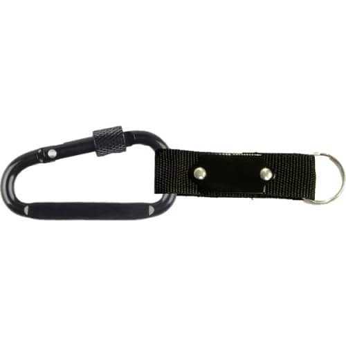 Carabiner with Secured Screw and Metal Plate
