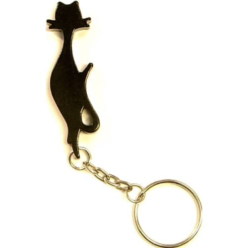 Cat shape bottle opener key chain