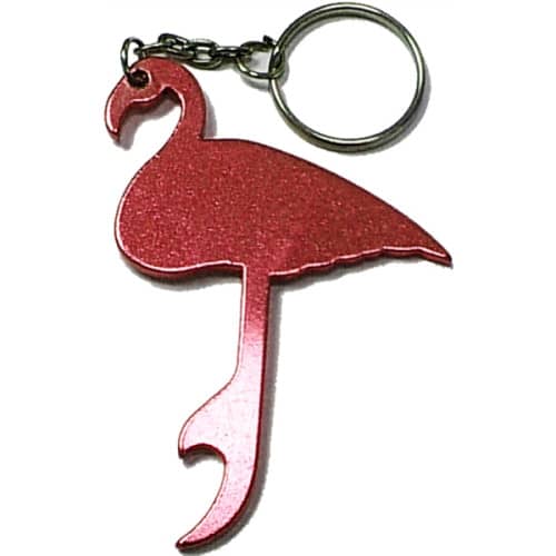 Flamingo shape bottle opener keychain