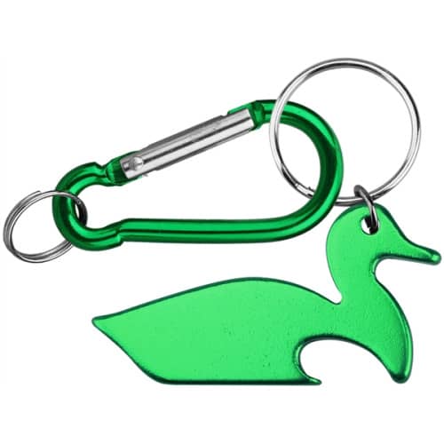 Duck Shape Bottle Opener with Key Chain & Carabiner