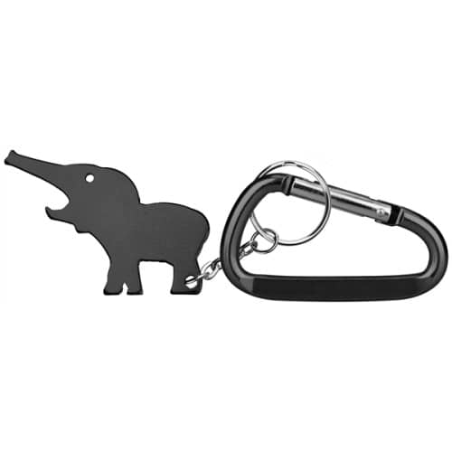 Metal Elephant Shape Bottle Opener with Key Ring & Carabiner