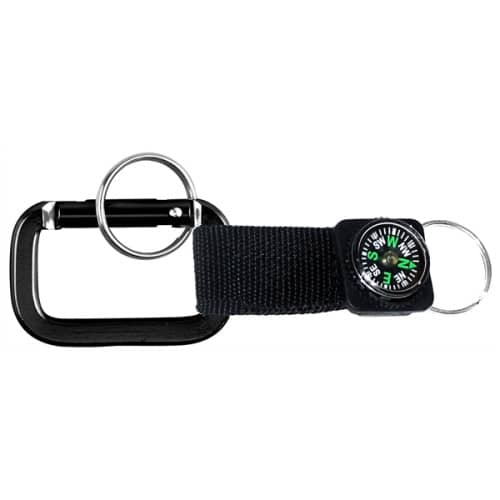 Carabiner with Strap and Compass