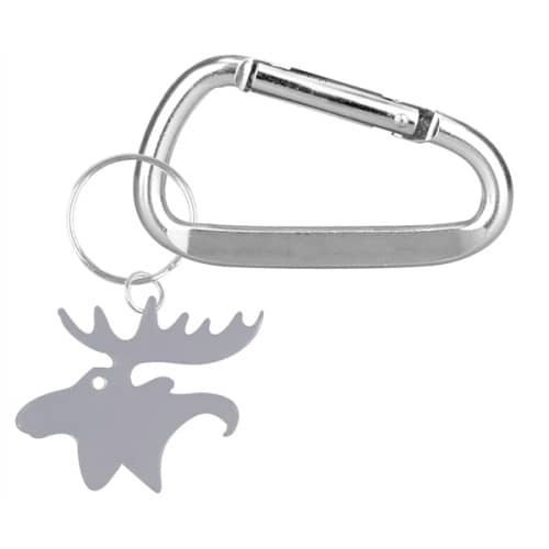 Moose Shape Bottle Opener Key Chain with Carabiner