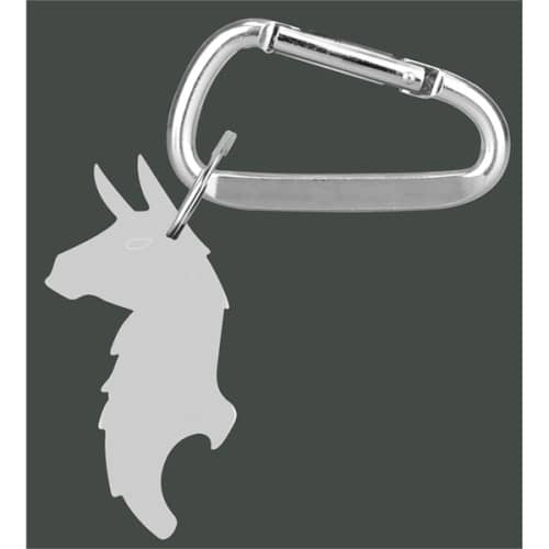 Llama Shape Bottle Opener Key Ring with Carabiner
