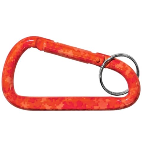 Red Camouflage Carabiner with Key Ring