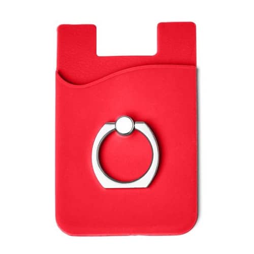 Silicone Card Holder with Metal Ring Phone Stand