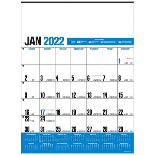 Yearly RecordO Blue Calendar