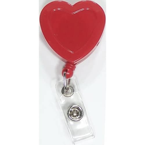 Heart shape retractable badge holder