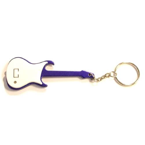 Guitar shape LED bottle opener keychain