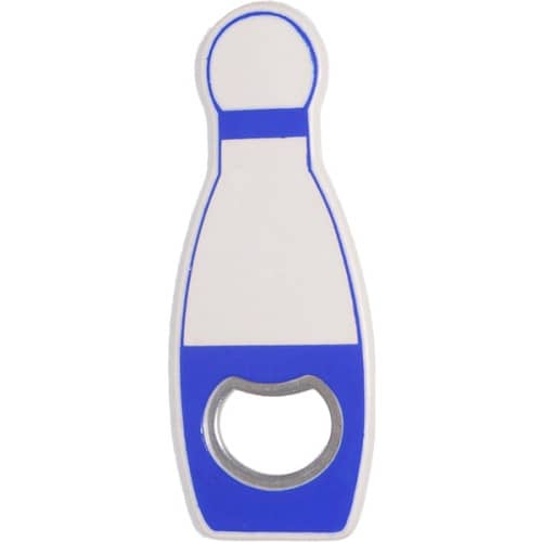 Jumbo size bowling pin shape magnetic bottle opener