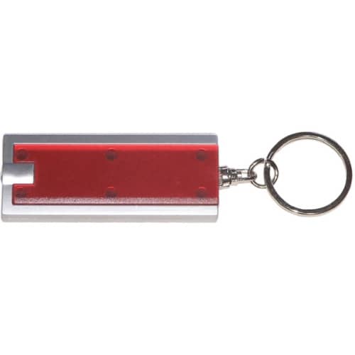 Slim rectangular flashlight swivel keychain