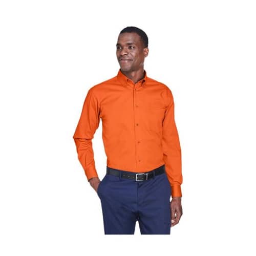 Harriton® Men's Easy Blend™ Long-Sleeve Twill Shirt with ...