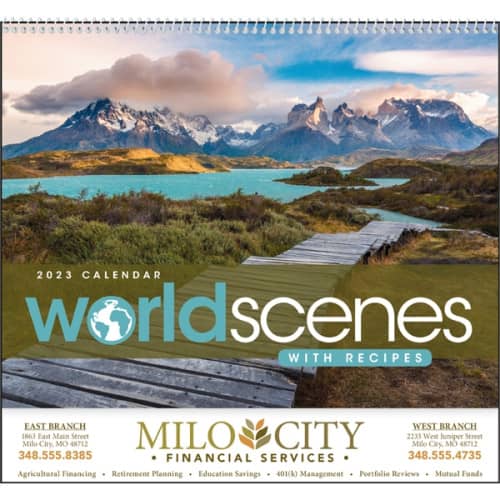 World Scenes with Recipes 2023 Calendar