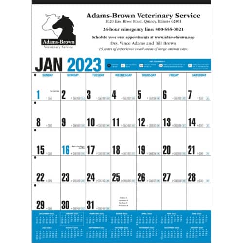 Yearly RecordO Blue Calendar