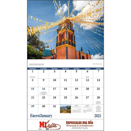 Stapled Mexico Scenic 2023 Appointment Calendar