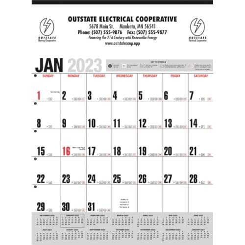 Yearly RecordO Gray with Red Calendar