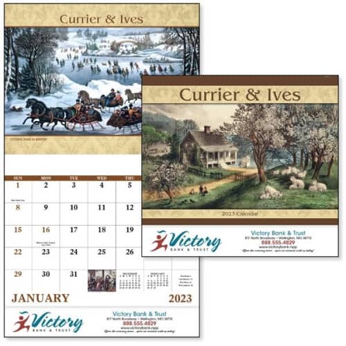 Stapled Currier & Ives Americana 2023 Appointment Calendar