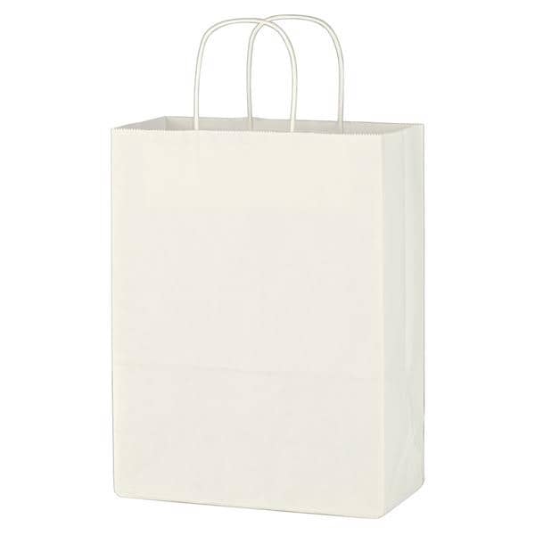 Kraft Paper White Shopping Bag - 10" x 13"
