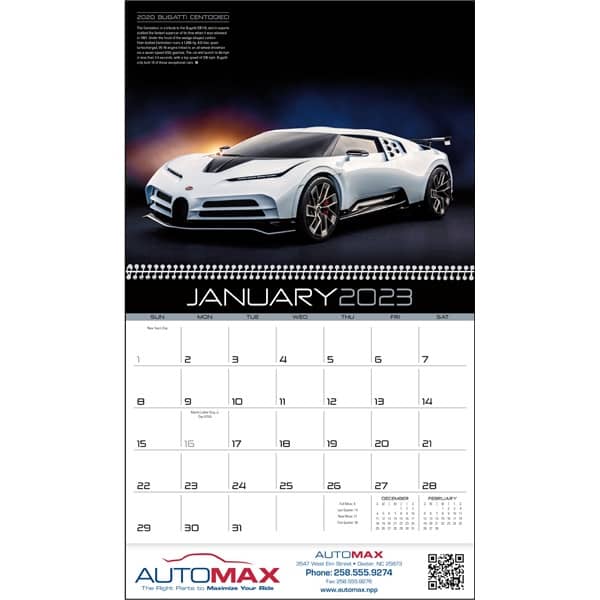 2023 Car Calendar Exotic Cars 2023 Calendar | Everythingbranded Canada