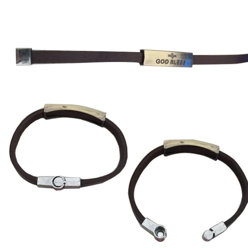 Metal Clip Leather Bracelet