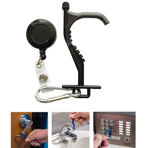 Anti-Germ Utility Tool with Retractable Badge Holder