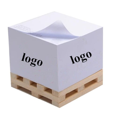 Note Pad Cube with Wood Pallet EverythingBranded Canada