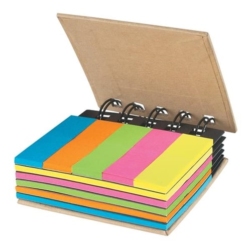 Spiral Book With Sticky Notes And Flags