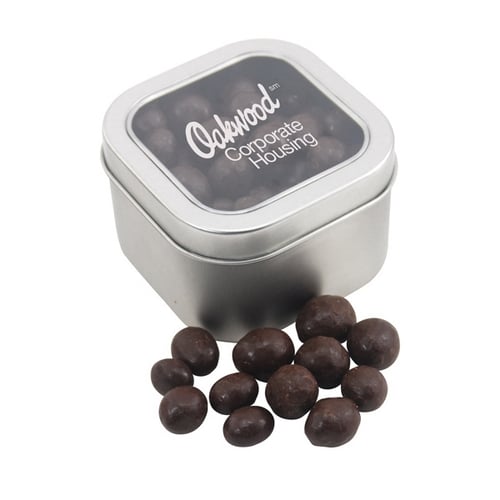 Large Tin with Window Lid and Chocolate Espresso Beans
