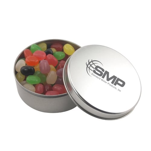Large Round Metal Tin with Lid and Jelly Beans